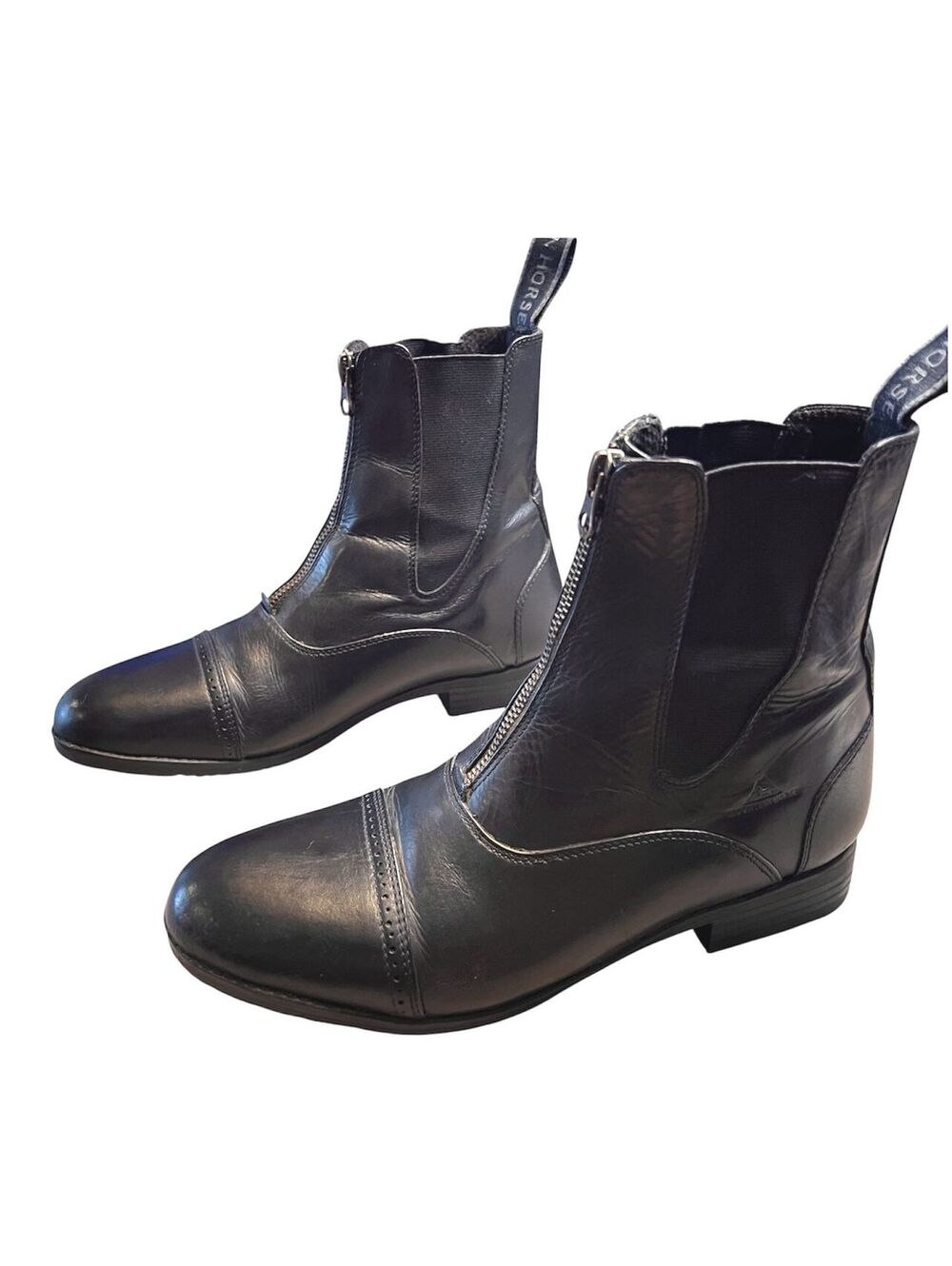 Mountain Horse Blk Leather Front Zip Paddock Riding Boots US 9 EUR 40 Equestrian - Picture 4 of 8